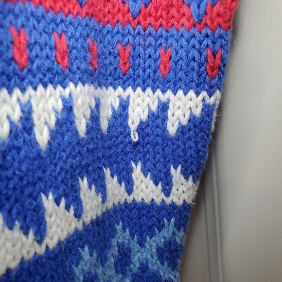 Vintage Neil Martin Mens Sweater Blue Red Medium Holiday - Picture 6 of 11